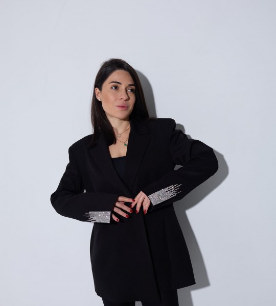 Блейзер Crystal Accent Чорний | Showroom By Nona — зображення 2